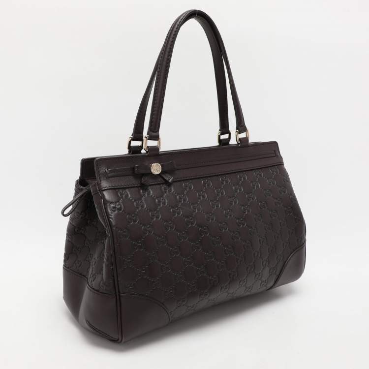 Pre Owned Gucci Brown Guccissima Leather Mayfair Tote