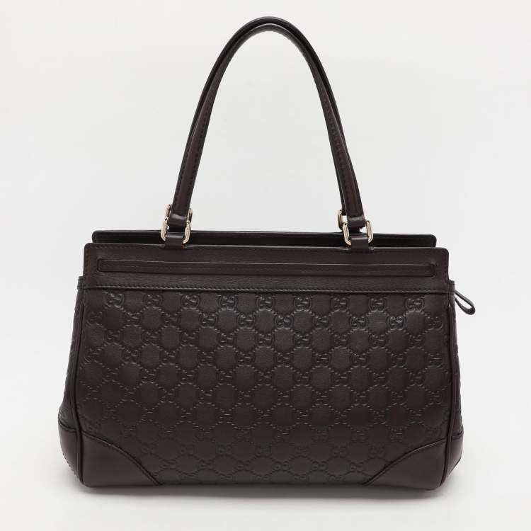 Pre Owned Gucci Brown Guccissima Leather Mayfair Tote