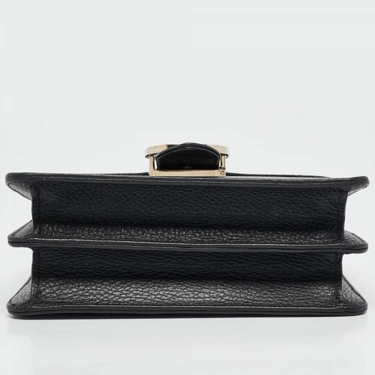 مملوكة مسبقًا Gucci Black Leather Dollar Interlocking G Crossbody Bag