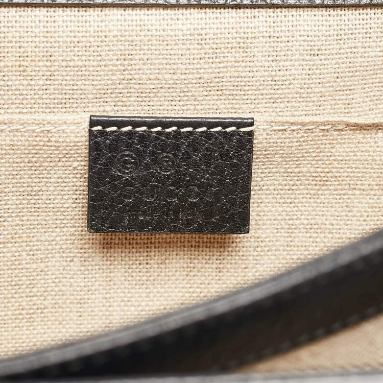 مملوكة مسبقًا Gucci Black Leather Dollar Interlocking G Crossbody Bag