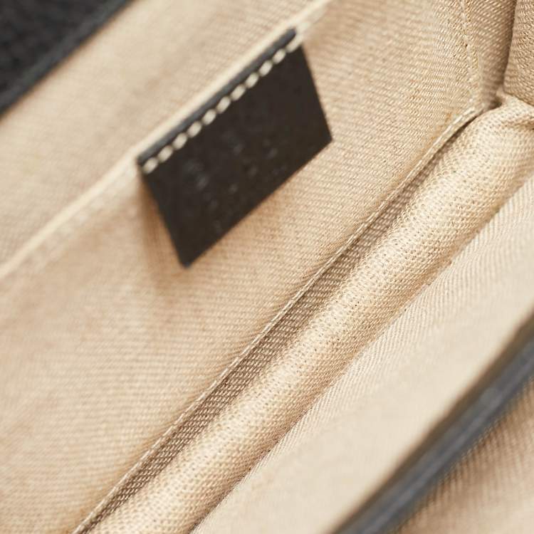 مملوكة مسبقًا Gucci Black Leather Dollar Interlocking G Crossbody Bag