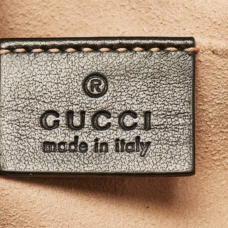 Pre Owned Gucci Black Matelasse Leather Mini GG Marmont Shoulder Bag