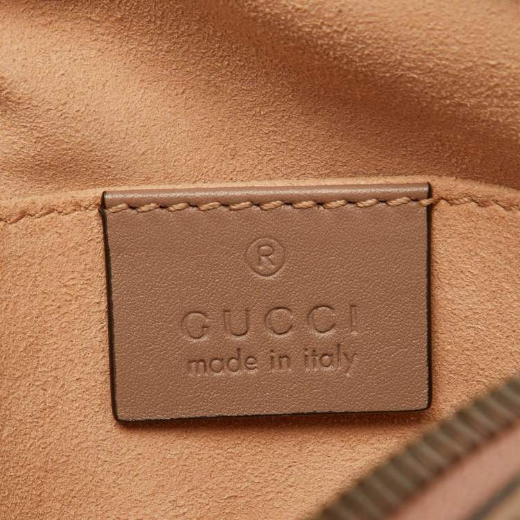 Pre Owned Gucci Beige Matelasse Leather GG Marmont Belt Bag