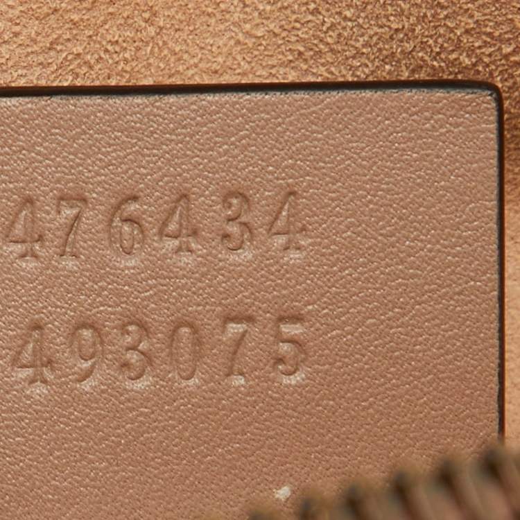 Pre Owned Gucci Beige Matelasse Leather GG Marmont Belt Bag