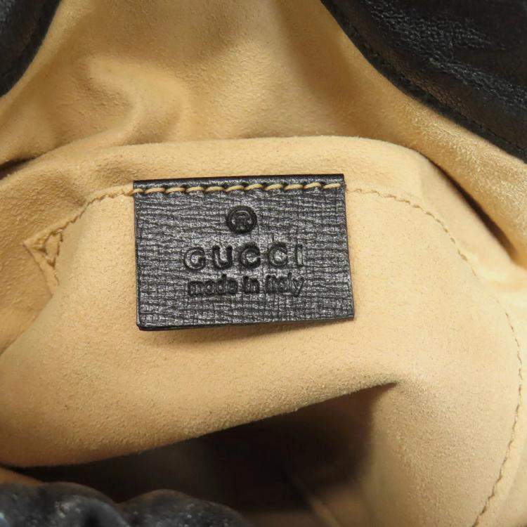 Pre Owned Gucci Leather Horsebit Bucket Shoulder Bag