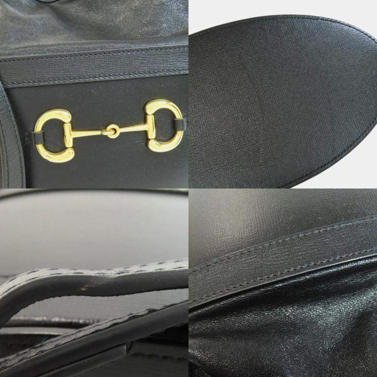 Pre Owned Gucci Leather Horsebit Bucket Shoulder Bag