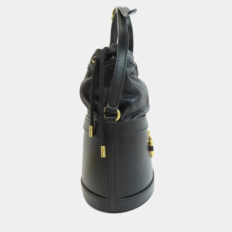 Pre Owned Gucci Leather Horsebit Bucket Shoulder Bag