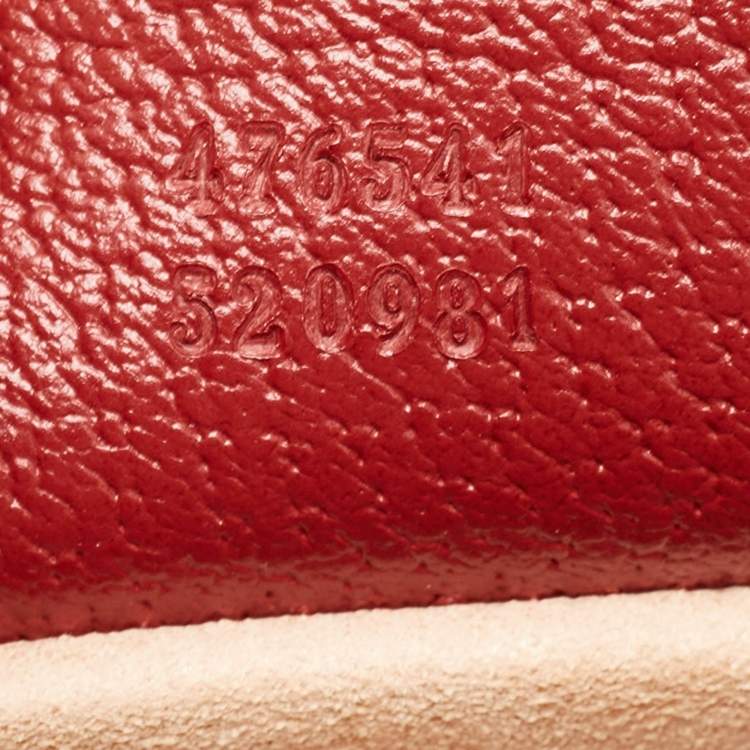 Pre Owned Gucci Red/Beige GG Supreme Canvas Small Queen Margaret Top Handle Bag