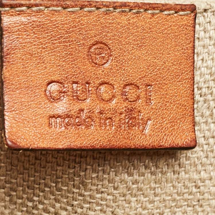 Pre Owned Gucci Brown Leather Tattoo Heart Tribeca Messenger Flap Bag