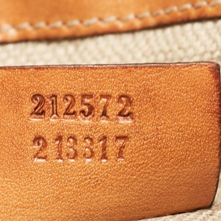 Pre Owned Gucci Brown Leather Tattoo Heart Tribeca Messenger Flap Bag
