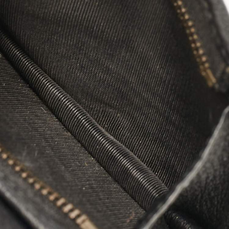 Pre Owned Gucci Black Leather Crystals GG Marmont Card Case