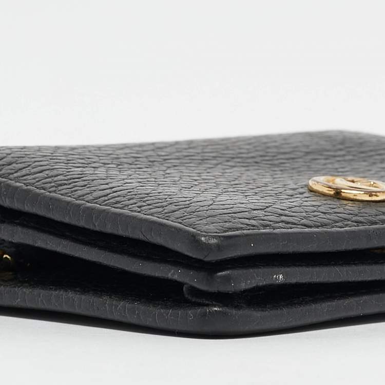 Pre Owned Gucci Black Leather GG Marmont Card Case