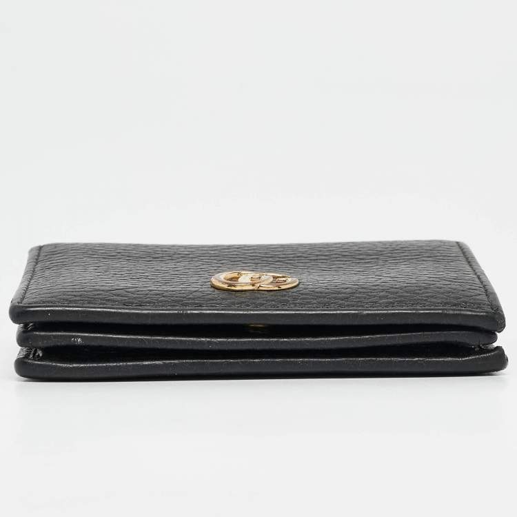 Pre Owned Gucci Black Leather GG Marmont Card Case