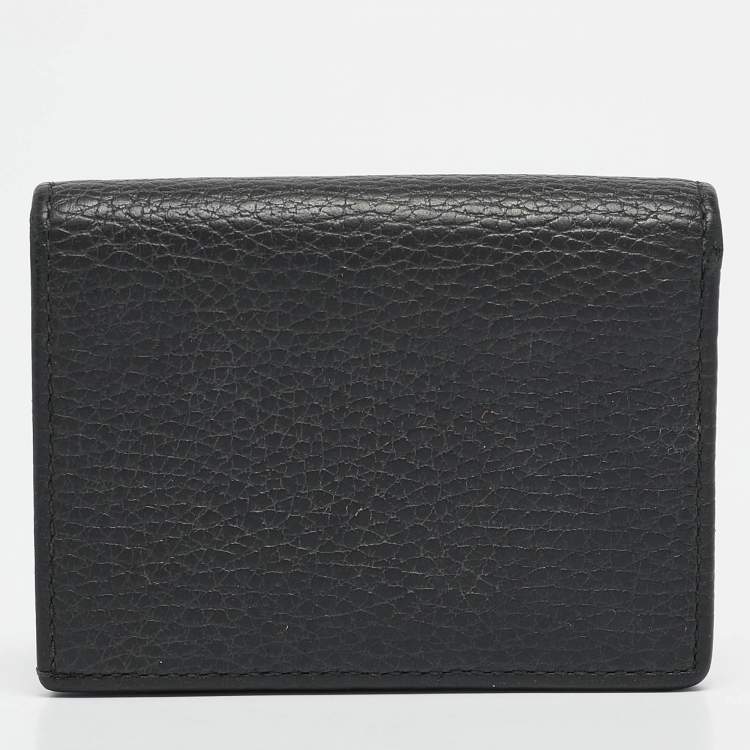 Pre Owned Gucci Black Leather GG Marmont Card Case