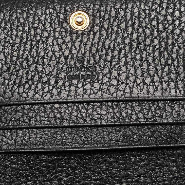 Pre Owned Gucci Black Leather GG Marmont Card Case
