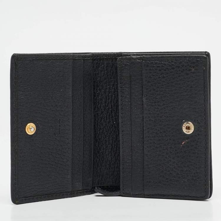 Pre Owned Gucci Black Leather GG Marmont Card Case