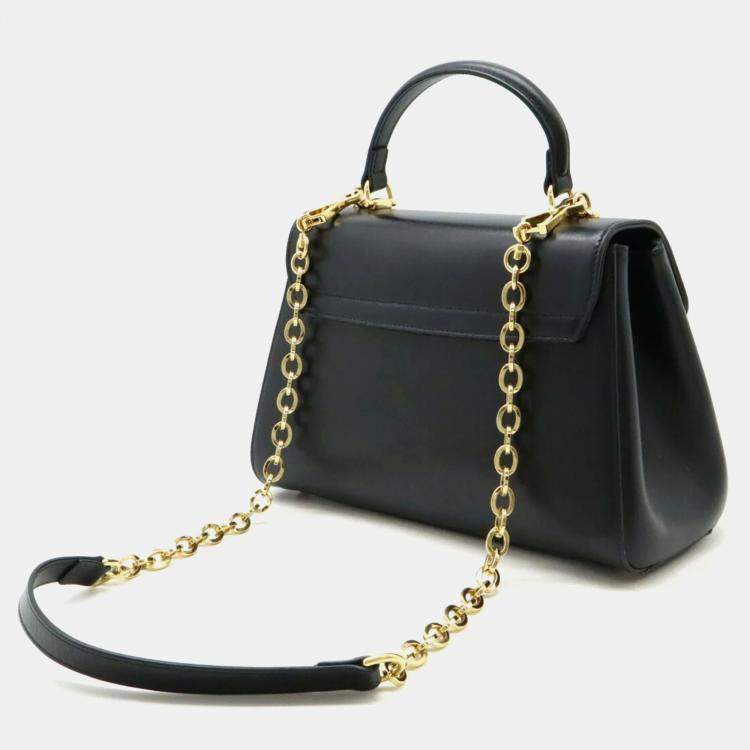 Pre Owned Gucci Black Leather Horsebit 1955 Medium Bag