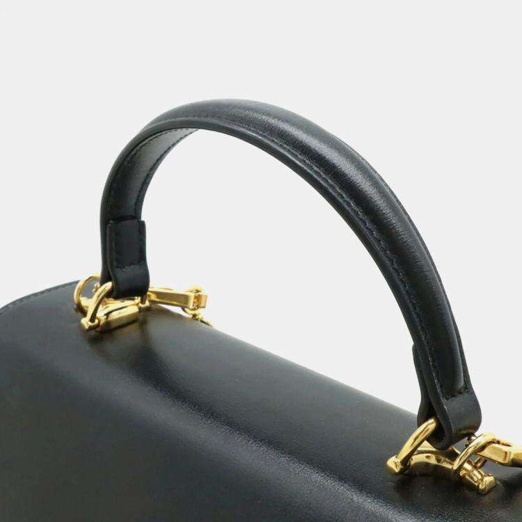Pre Owned Gucci Black Leather Horsebit 1955 Medium Bag