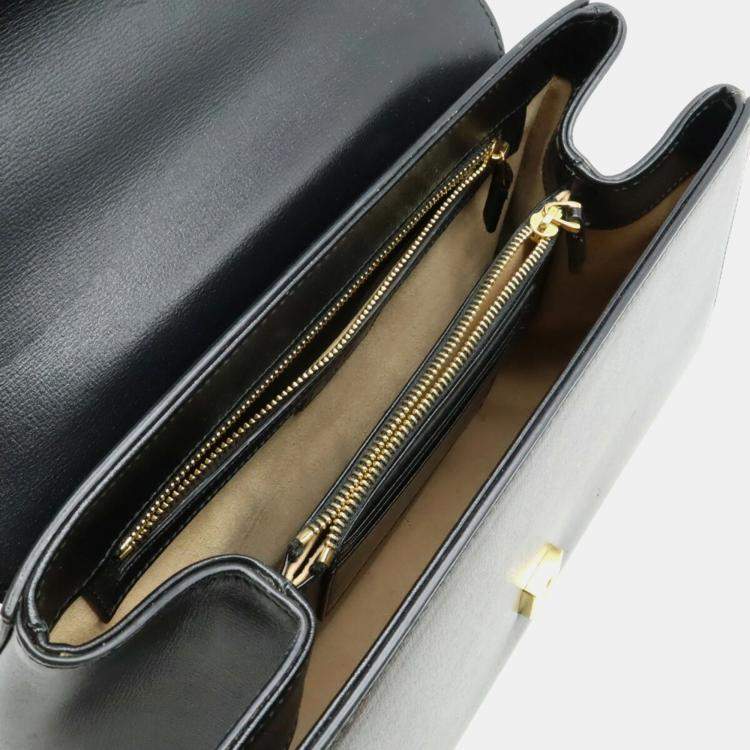 Pre Owned Gucci Black Leather Horsebit 1955 Medium Bag