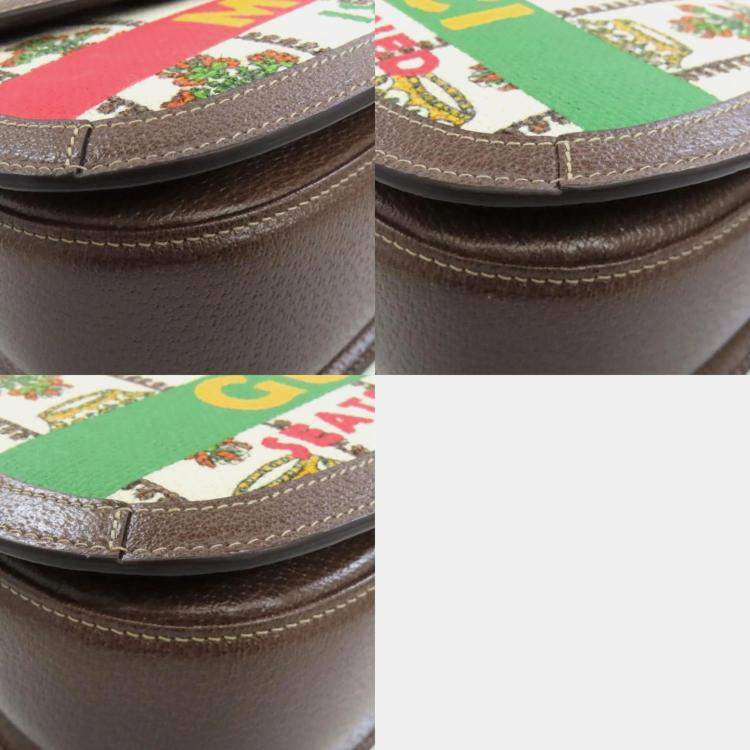 Pre Owned Gucci Multicolour Canvas and Leather Bamboo Top Handle Bag
