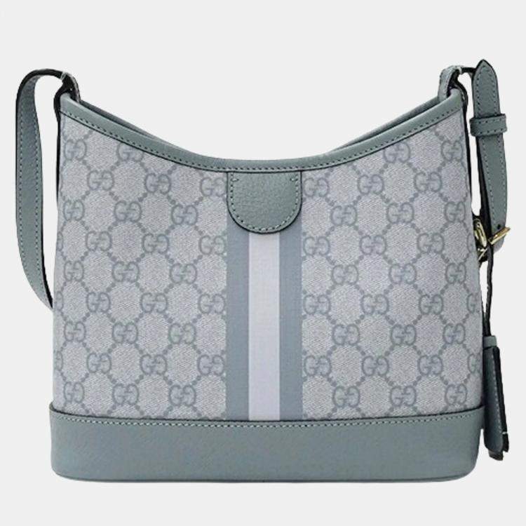 Pre Owned Gucci Blue GG Supreme Canvas Ophidia GG Supreme Shoulder Bag