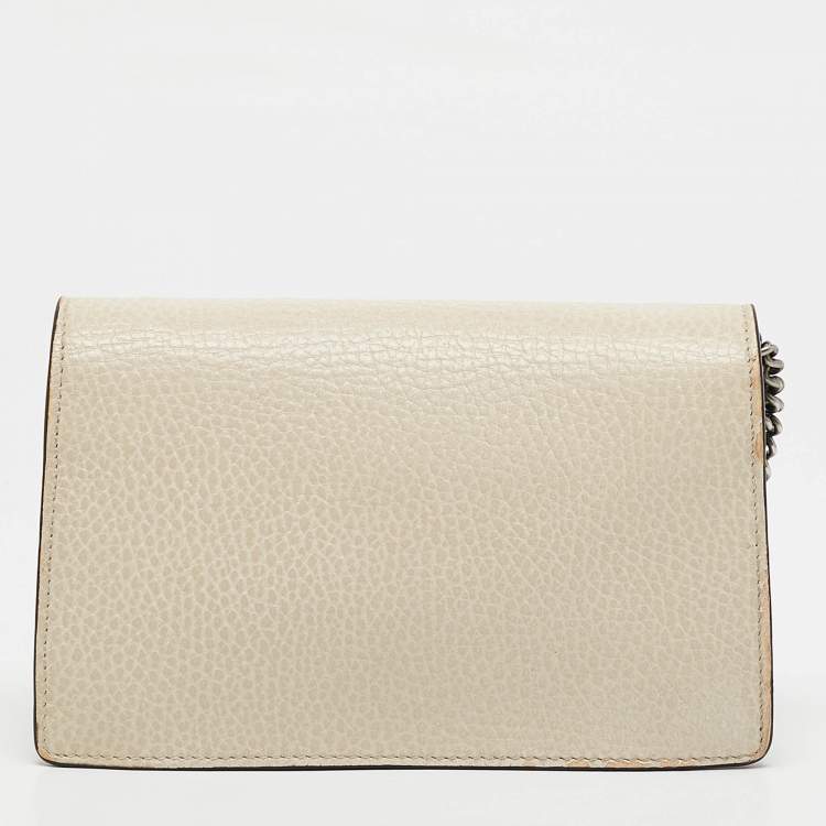 Pre Owned Gucci Off White Leather Super Mini Dionysus Shoulder Bag