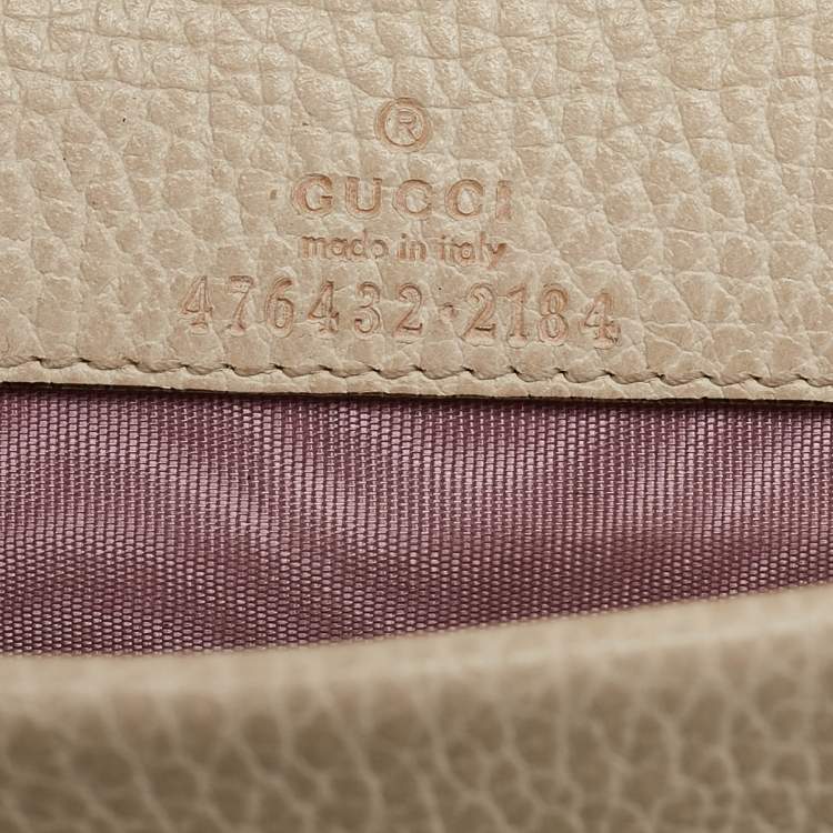 Pre Owned Gucci Off White Leather Super Mini Dionysus Shoulder Bag