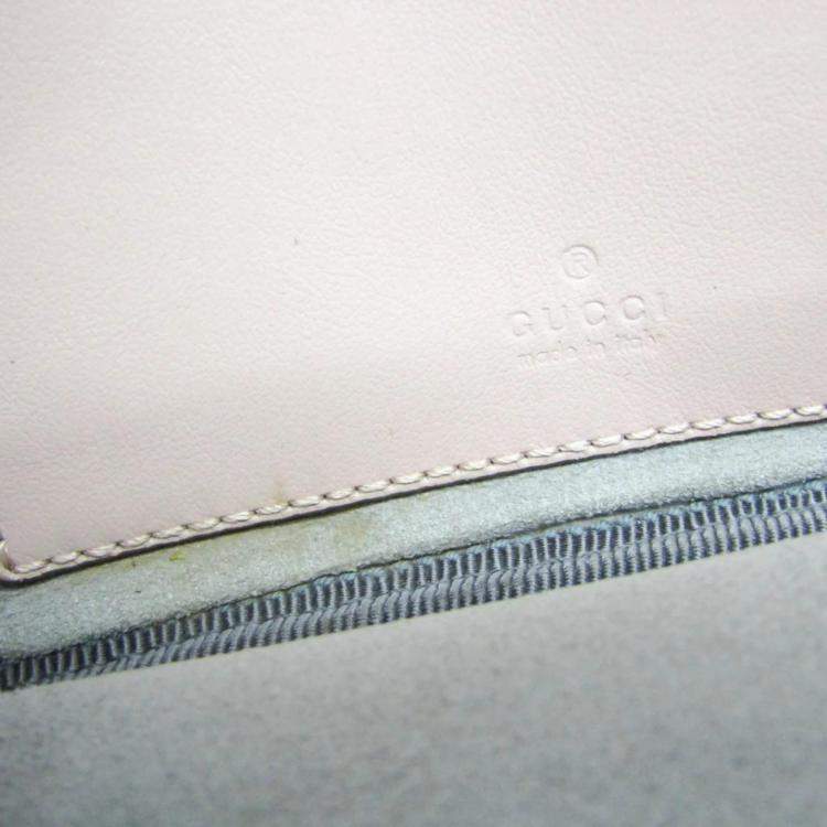 Pre Owned Gucci Light Pink GG Marmont Leather Shoulder Bag