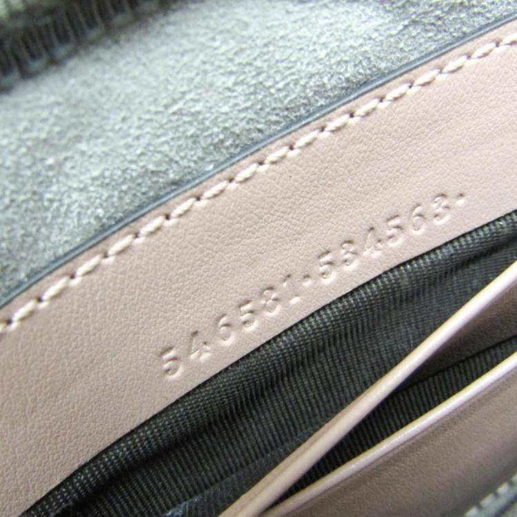 Pre Owned Gucci Light Pink GG Marmont Leather Shoulder Bag