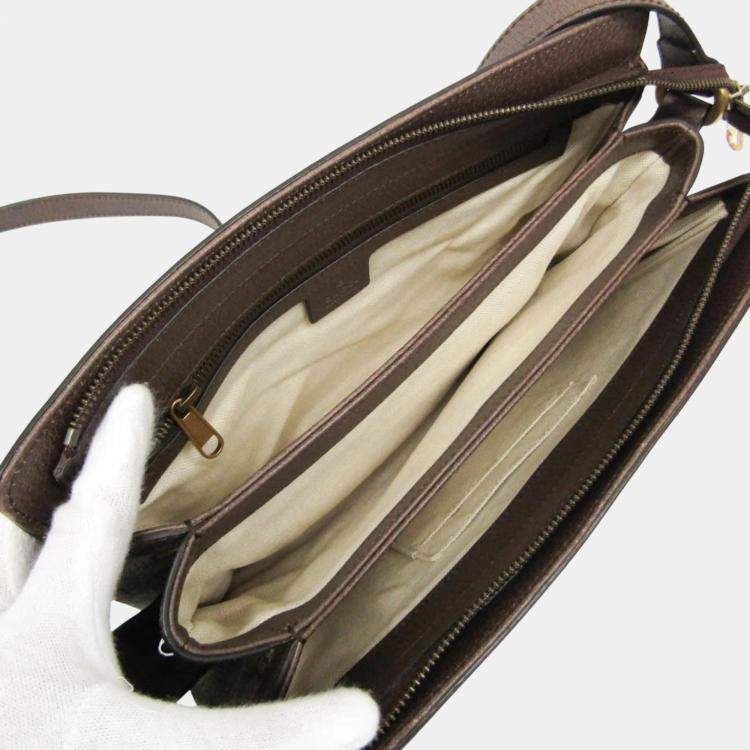 Pre Owned Gucci Beige Brown Medium GG Supreme Shoulder Bag