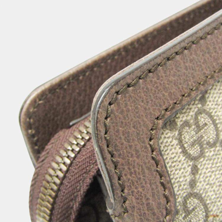 Pre Owned Gucci Beige Brown Medium GG Supreme Shoulder Bag