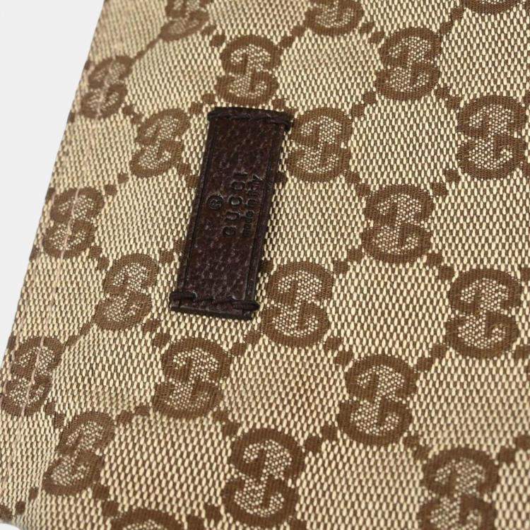 Pre Owned Gucci Brown Canvas GG Shoulder Bag
