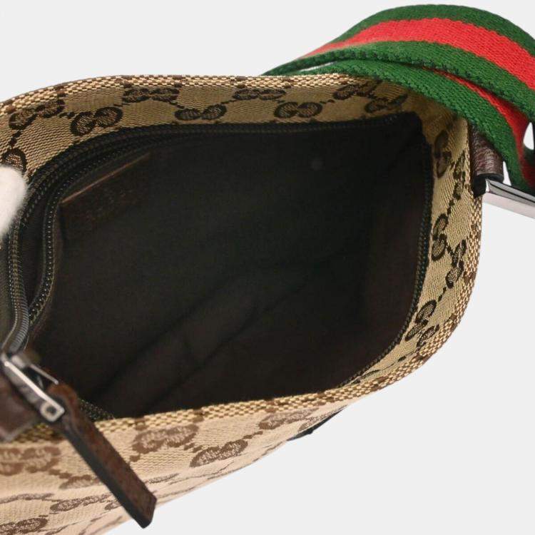 Pre Owned Gucci Brown Canvas GG Shoulder Bag