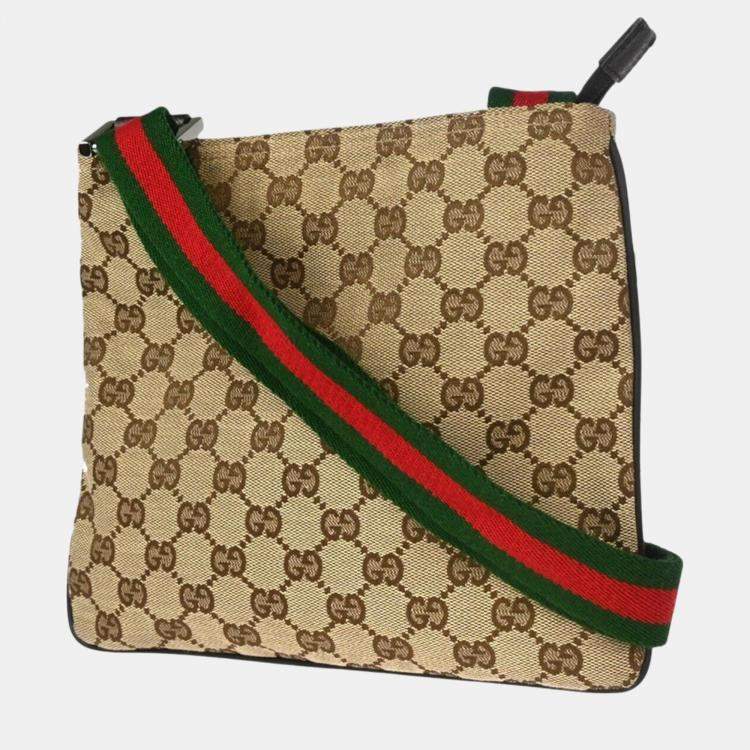 Pre Owned Gucci Brown Canvas GG Shoulder Bag