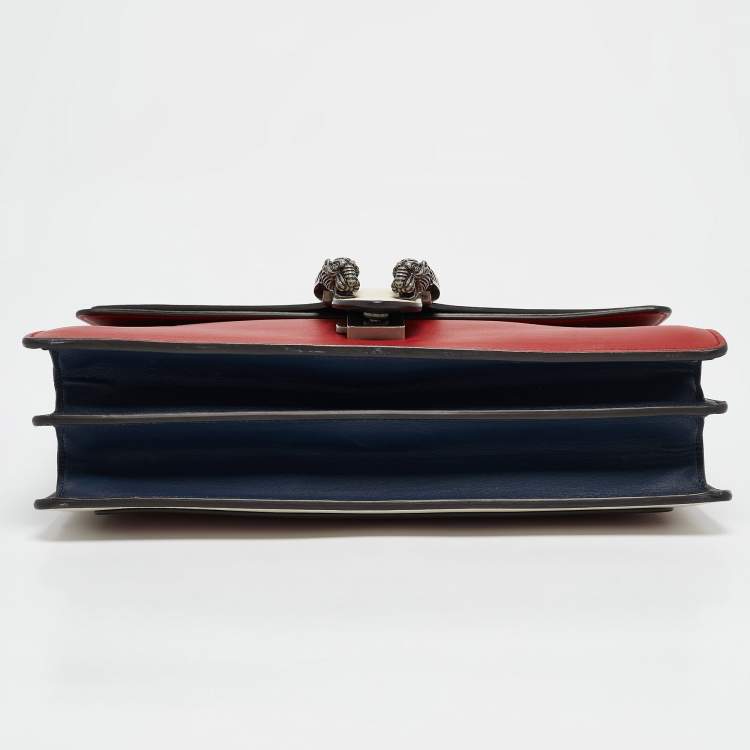 Pre Owned Gucci Tricolor Leather Medium Bee Embellished Dionysus Shoulder Bag