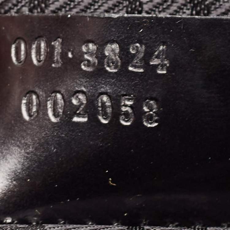 Pre Owned Gucci Black/Beige Canvas and Glossy Leather Jackie Bardot Shoulder Bag