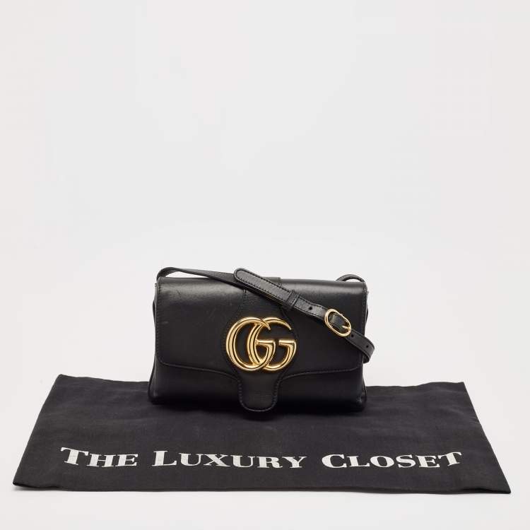 Pre Owned Gucci Black Leather Small Arli Crossbody Bag