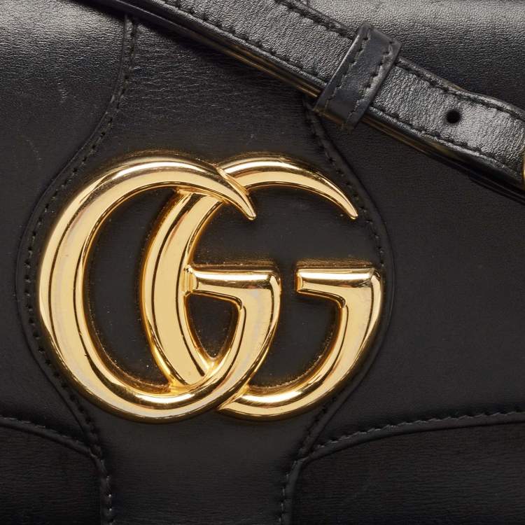 Pre Owned Gucci Black Leather Small Arli Crossbody Bag