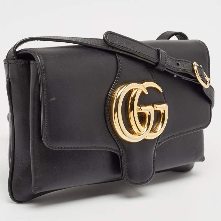 Pre Owned Gucci Black Leather Small Arli Crossbody Bag