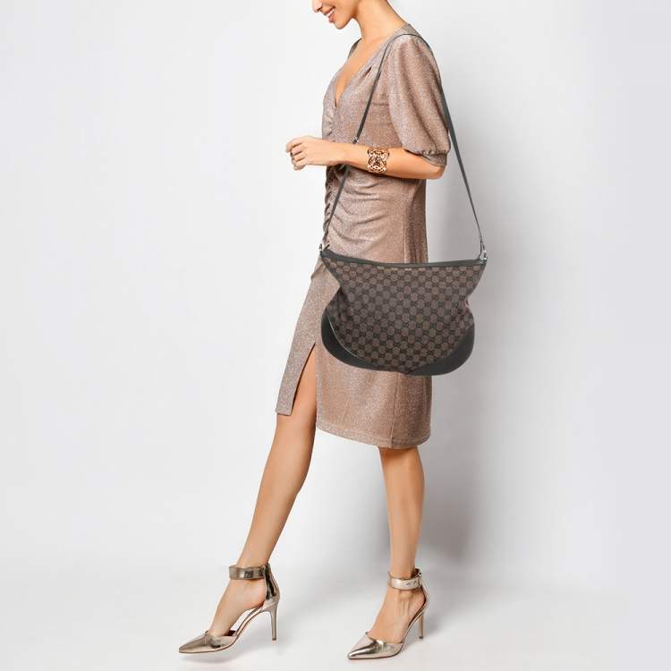 Pre Owned Gucci Brown GG Canvas Shoulder Bag