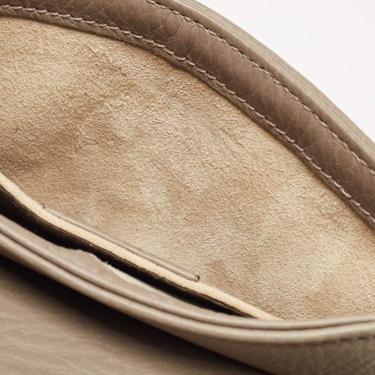 Pre Owned Gucci Beige Leather Small 1973 Chain Crossbody Bag