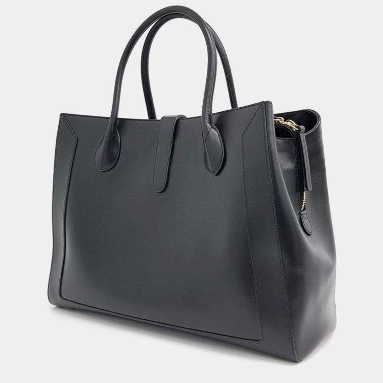 مملوكة مسبقًا Gucci Black Leather Jackie 1961 Large Tote Bag