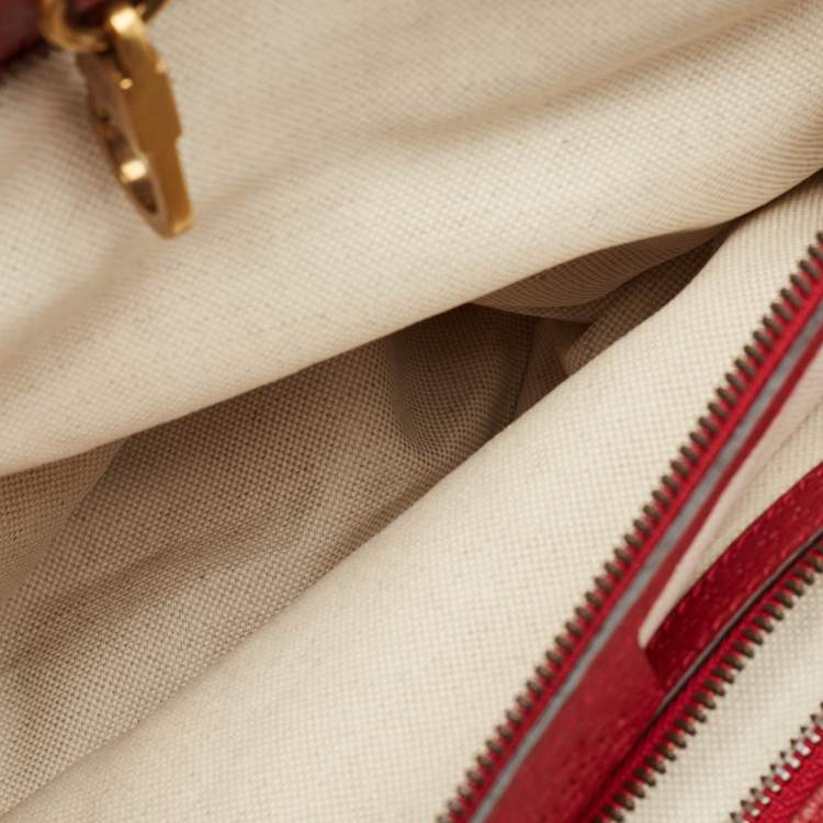Pre Owned Gucci Multicolor Canvas and Leather Logo Stripe Tote