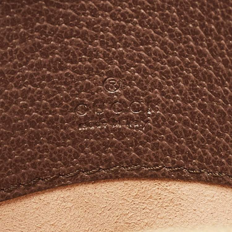 Pre Owned Gucci Beige GG Supreme Canvas and Leather Ophidia Round Wristlet Pouch