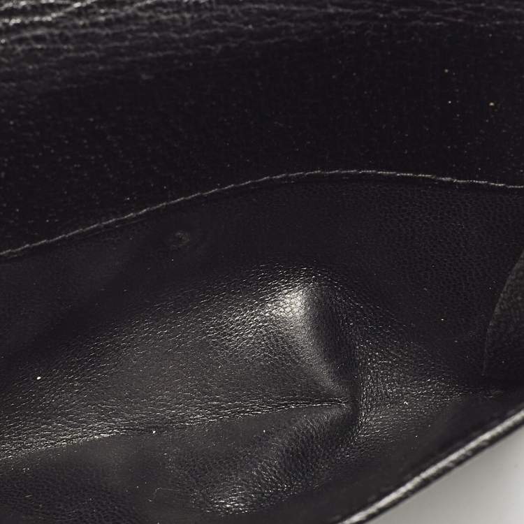 Pre Owned Gucci Black GG Canvas and Leather Abbey Compact Wallet