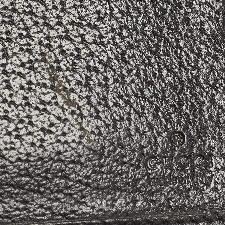 Pre Owned Gucci Black GG Canvas and Leather Abbey Compact Wallet