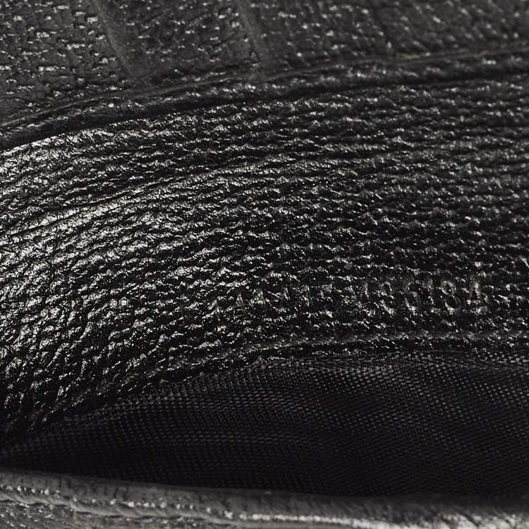 Pre Owned Gucci Black GG Canvas and Leather Abbey Compact Wallet