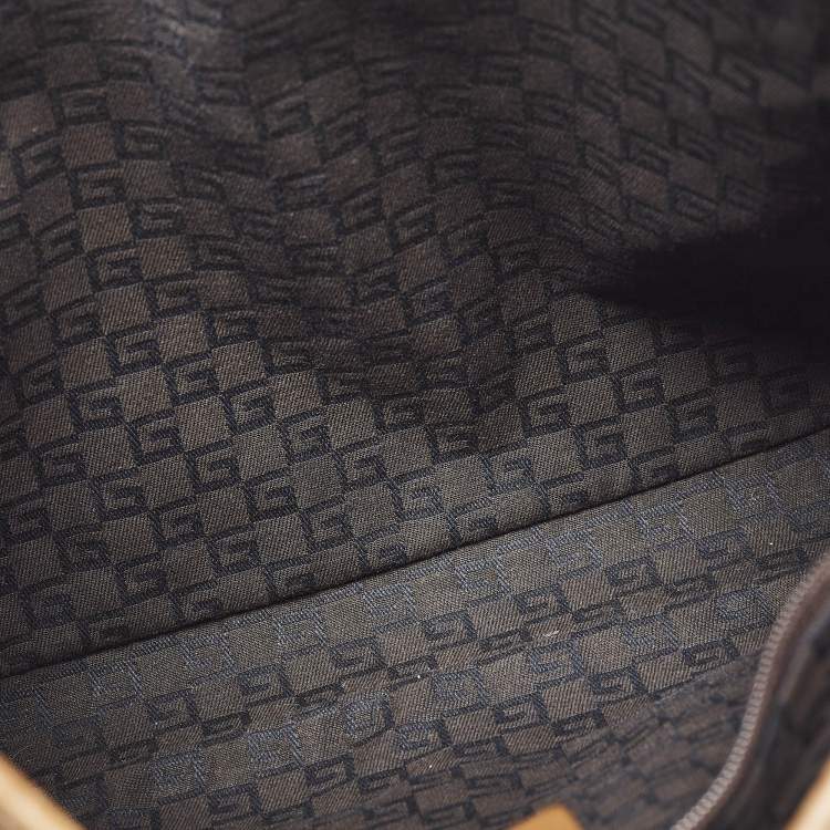 Pre Owned Gucci Brown Suede and Leather Jackie Bardot Hobo