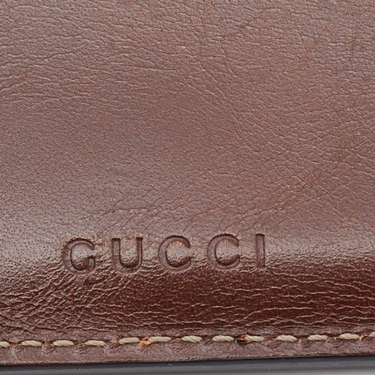 مملوكة مسبقًا Gucci Brown/Beige GG Supreme Canvas and Leather Zip Card Holder