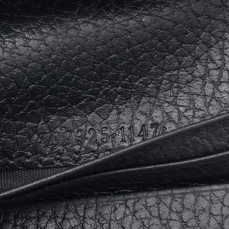 Pre Owned Gucci Black Leather GG Marmont Bosco Card Case